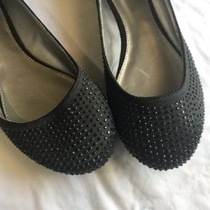 Black bling flats 9 WIDE